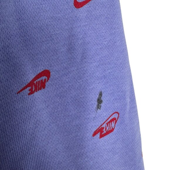 Nike Youth Size Large Purple‎ Hoodie With Red Logo Print & Front Kangaroo Pocket - Picture 9 of 11